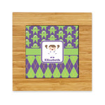 Astronaut, Aliens & Argyle Bamboo Trivet with Ceramic Tile Insert (Personalized)