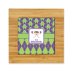 Astronaut, Aliens & Argyle Bamboo Trivet with Ceramic Tile Insert (Personalized)