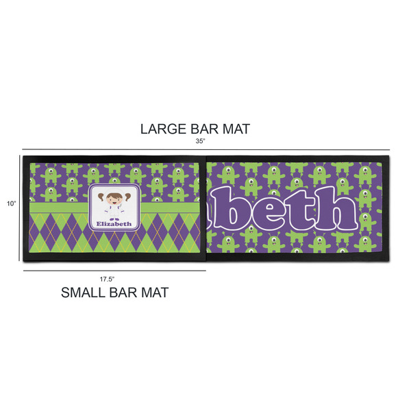Astronaut, Aliens & Argyle Bar Mats - Sizing Chart