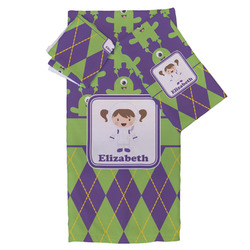 Astronaut, Aliens & Argyle Bath Towel Set - 3 Pcs (Personalized)
