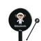 Astronaut, Aliens & Argyle 5.5" Round Plastic Stir Sticks - Black - Single Sided (Personalized)
