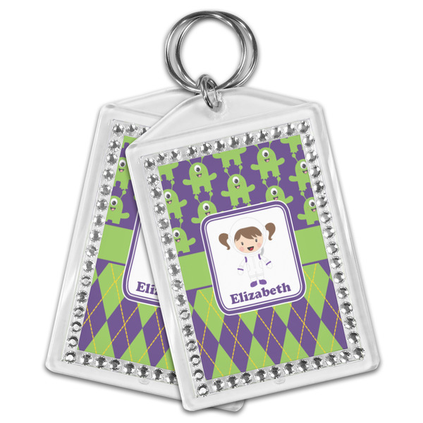 Astronaut, Aliens & Argyle Bling Keychain - MAIN