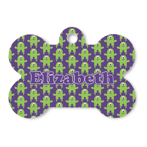 Custom Astronaut, Aliens & Argyle Bone Shaped Dog ID Tag (Personalized)
