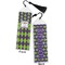 Astronaut, Aliens & Argyle Bookmark with tassel - Front and Back