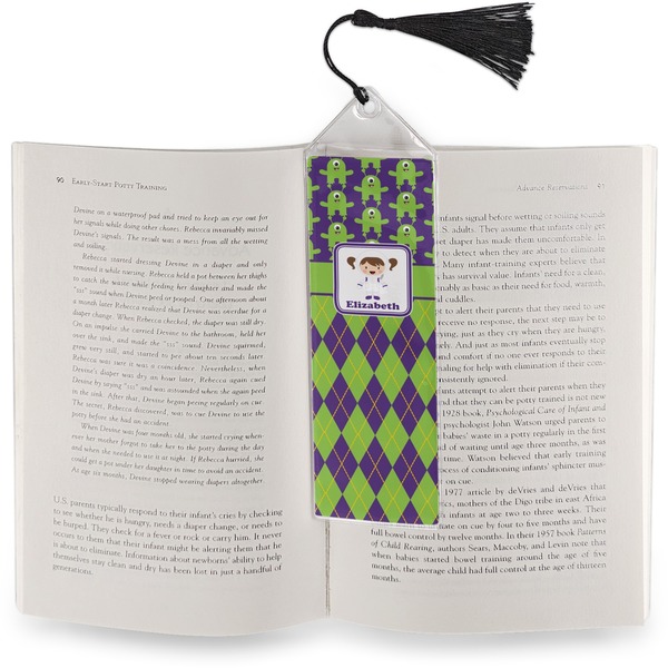 Astronaut, Aliens & Argyle Bookmark with tassel - In book