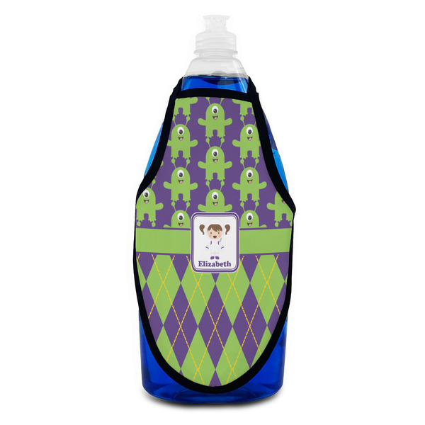 Astronaut, Aliens & Argyle Bottle Apron - Soap - FRONT