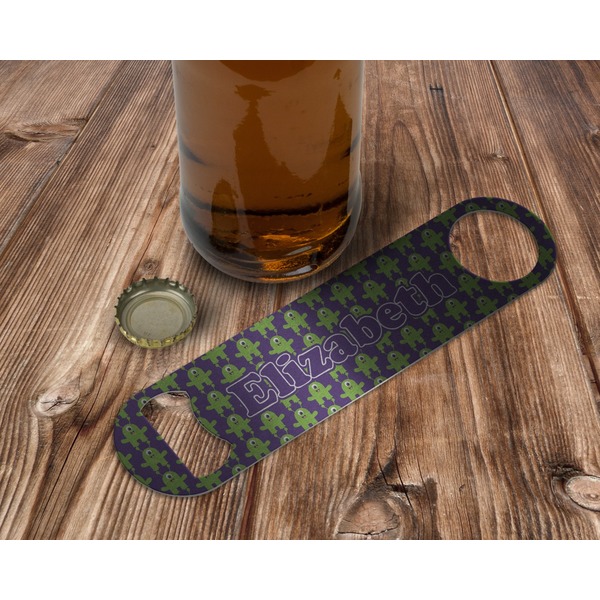 Astronaut, Aliens & Argyle Bottle Opener - In Use