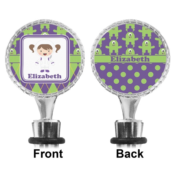 Astronaut, Aliens & Argyle Bottle Stopper - Front and Back