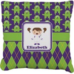 Astronaut, Aliens & Argyle Faux-Linen Throw Pillow 16" (Personalized)