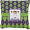 Astronaut, Aliens & Argyle Faux-Linen Throw Pillow 16" (Personalized)