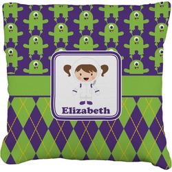 Astronaut, Aliens & Argyle Faux-Linen Throw Pillow 18" (Personalized)