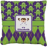 Astronaut, Aliens & Argyle Faux-Linen Throw Pillow 20" (Personalized)