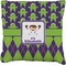 Astronaut, Aliens & Argyle Faux-Linen Throw Pillow 20" (Personalized)