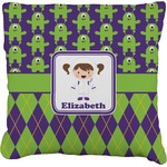 Astronaut, Aliens & Argyle Faux-Linen Throw Pillow 26" (Personalized)