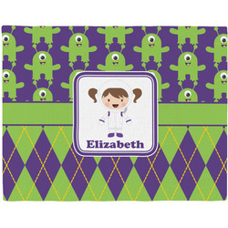 Astronaut, Aliens & Argyle Woven Fabric Placemat - Twill w/ Name or Text