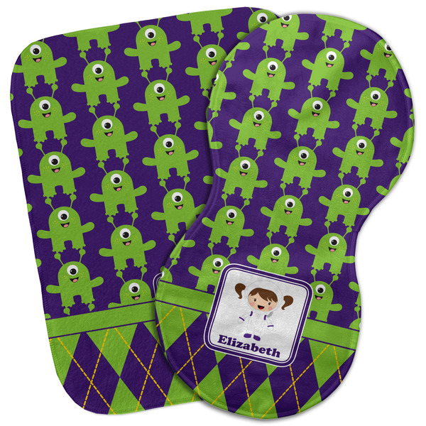 Custom Astronaut, Aliens & Argyle Burp Cloth (Personalized)