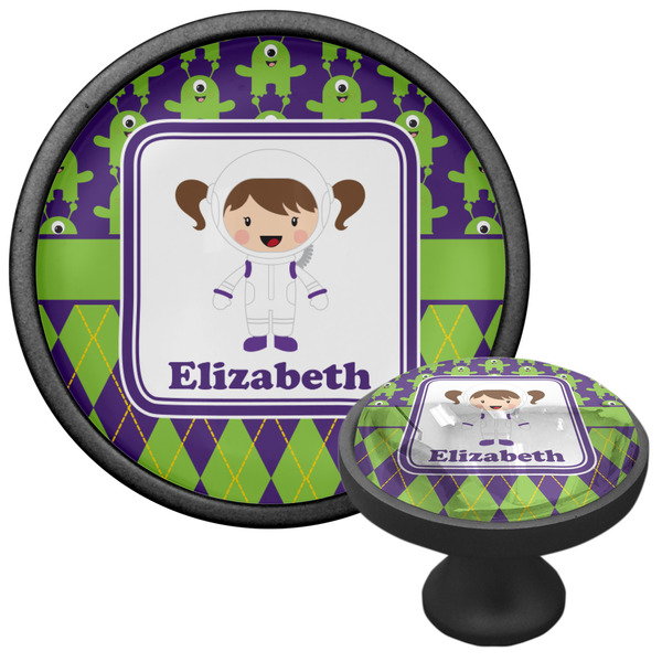 Astronaut, Aliens & Argyle Cabinet Knob - Black - Multi Angle