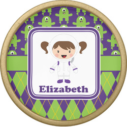 Astronaut, Aliens & Argyle Cabinet Knob - Gold (Personalized)