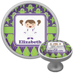 Astronaut, Aliens & Argyle Cabinet Knob (Personalized)