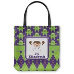 Astronaut, Aliens & Argyle Canvas Tote Bag - Small - 13"x13" (Personalized)