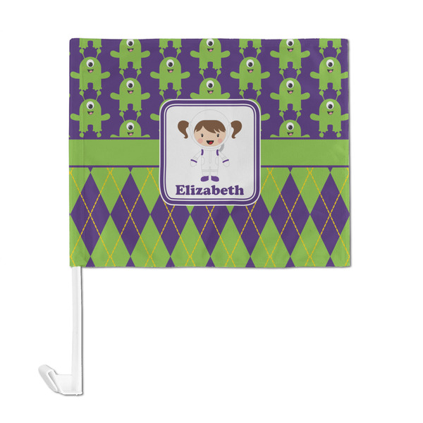 Astronaut, Aliens & Argyle Car Flag - Large - FRONT