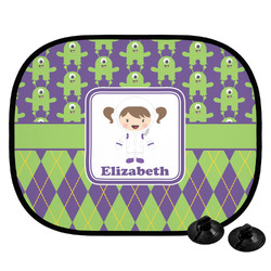 Astronaut, Aliens & Argyle Car Side Window Sun Shade (Personalized)