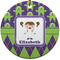 Astronaut, Aliens & Argyle Round Ceramic Ornament w/ Name or Text