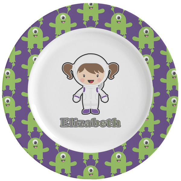 Custom Astronaut, Aliens & Argyle Ceramic Dinner Plates (Set of 4) (Personalized)