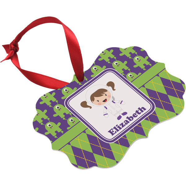 Astronaut, Aliens & Argyle Christmas Ornament