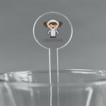 Astronaut, Aliens & Argyle 5.5" Round Plastic Stir Sticks - Clear (Personalized)