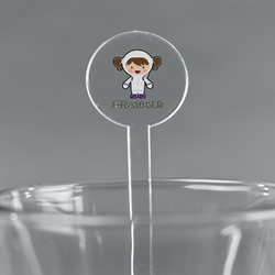 Astronaut, Aliens & Argyle 7" Round Plastic Stir Sticks - Clear (Personalized)