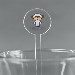 Astronaut, Aliens & Argyle 5.5" Round Plastic Stir Sticks - Clear (Personalized)