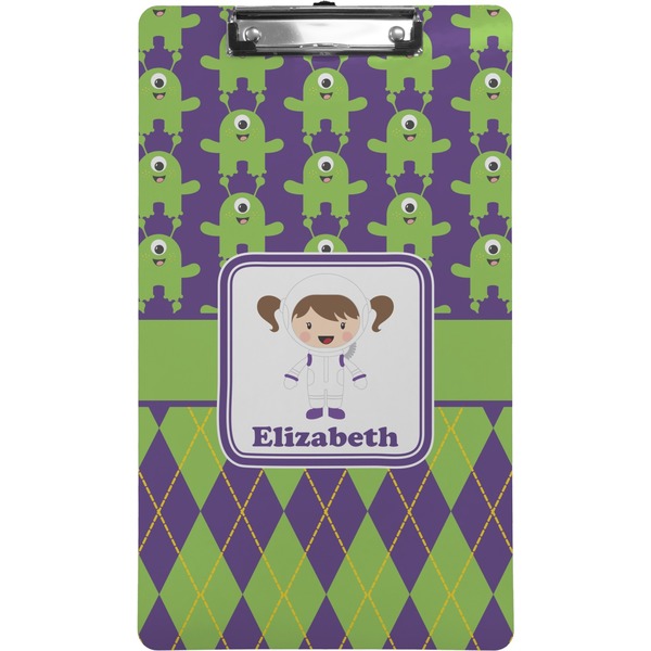 Custom Astronaut, Aliens & Argyle Clipboard (Legal Size) (Personalized)