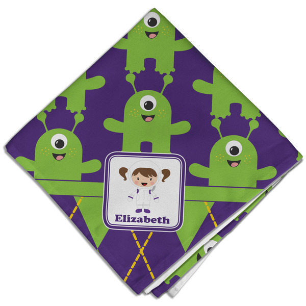 Astronaut, Aliens & Argyle Cloth Napkins - Personalized Dinner (Folded Four Corners)