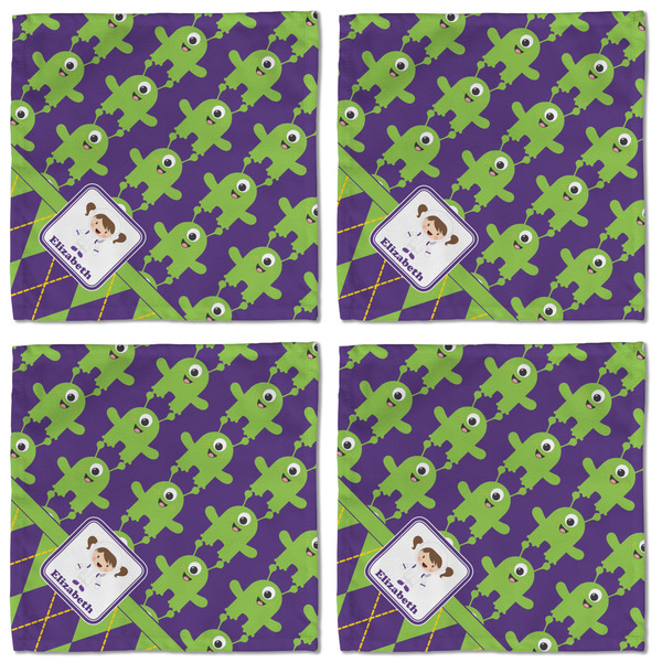 Astronaut, Aliens & Argyle Cloth Napkins - Personalized Lunch (APPROVAL) Set of 4