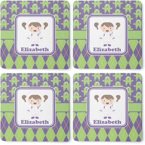 Astronaut, Aliens & Argyle Coaster Rubber Back - Apvl