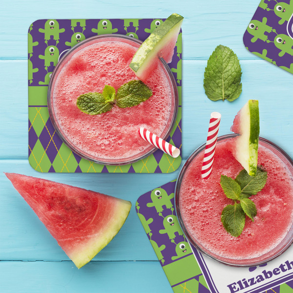 Astronaut, Aliens & Argyle Coaster Set - LIFESTYLE