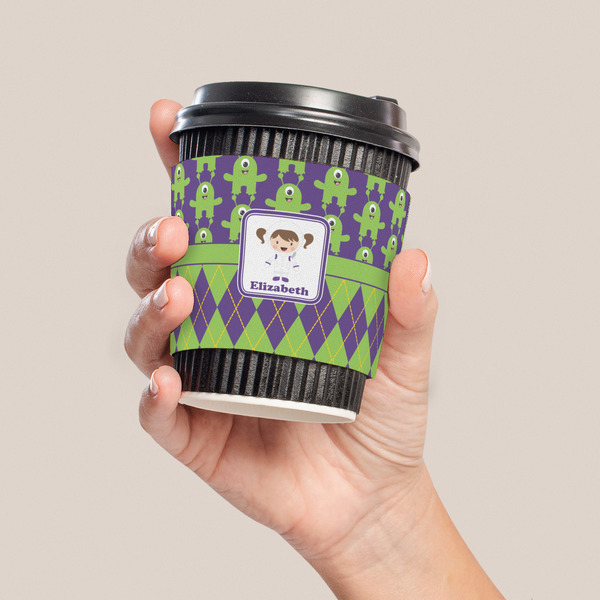 Astronaut, Aliens & Argyle Coffee Cup Sleeve - LIFESTYLE