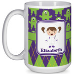 Astronaut, Aliens & Argyle 15 Oz Coffee Mug - White (Personalized)