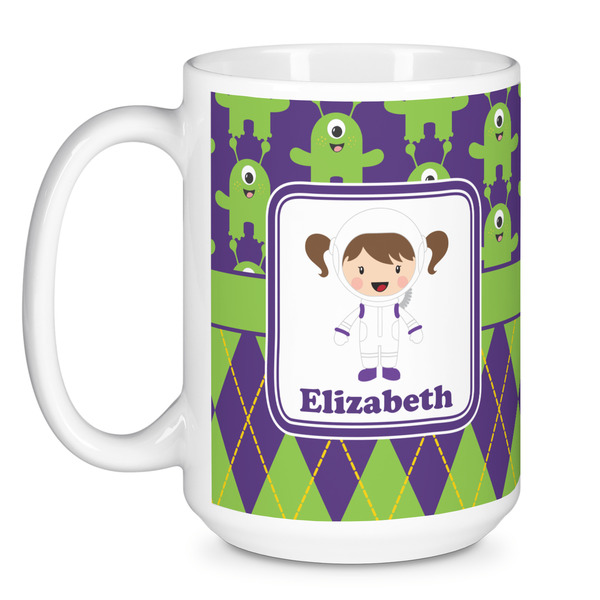 Astronaut, Aliens & Argyle Coffee Mug - 15 oz - White