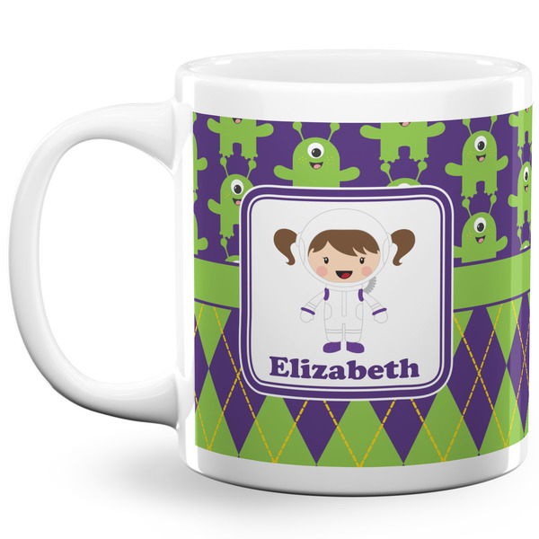 Astronaut, Aliens & Argyle Coffee Mug - 20 oz - White