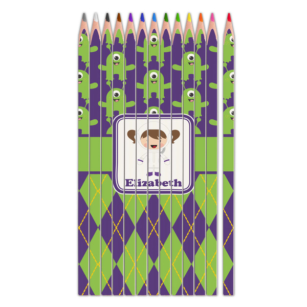 Custom Astronaut, Aliens & Argyle Colored Pencils (Personalized)