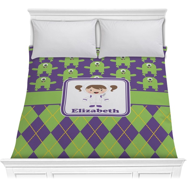 Custom Astronaut, Aliens & Argyle Comforter - Full / Queen (Personalized)