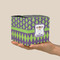 Astronaut, Aliens & Argyle Cube Favor Gift Box - On Hand - Scale View