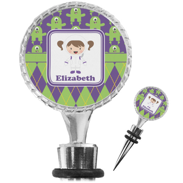 Custom Astronaut, Aliens & Argyle Wine Bottle Stopper (Personalized)