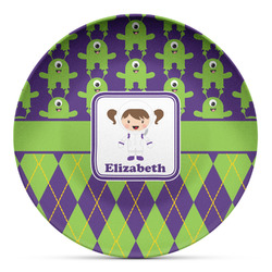 Astronaut, Aliens & Argyle Microwave Safe Plastic Plate - Composite Polymer (Personalized)