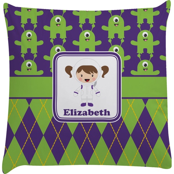 Custom Astronaut, Aliens & Argyle Decorative Pillow Case (Personalized)