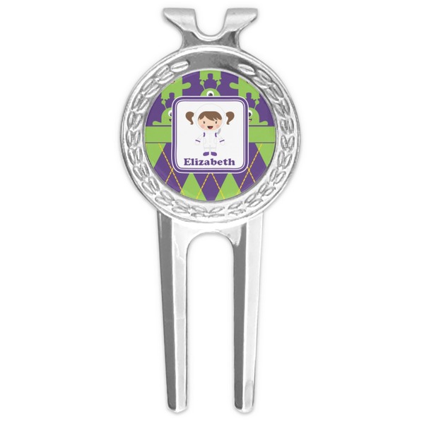 Custom Astronaut, Aliens & Argyle Golf Divot Tool & Ball Marker (Personalized)