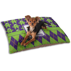 Astronaut, Aliens & Argyle Dog Bed - Small w/ Name or Text