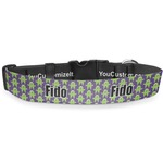 Astronaut, Aliens & Argyle Deluxe Dog Collar - Small (8.5" to 12.5") (Personalized)